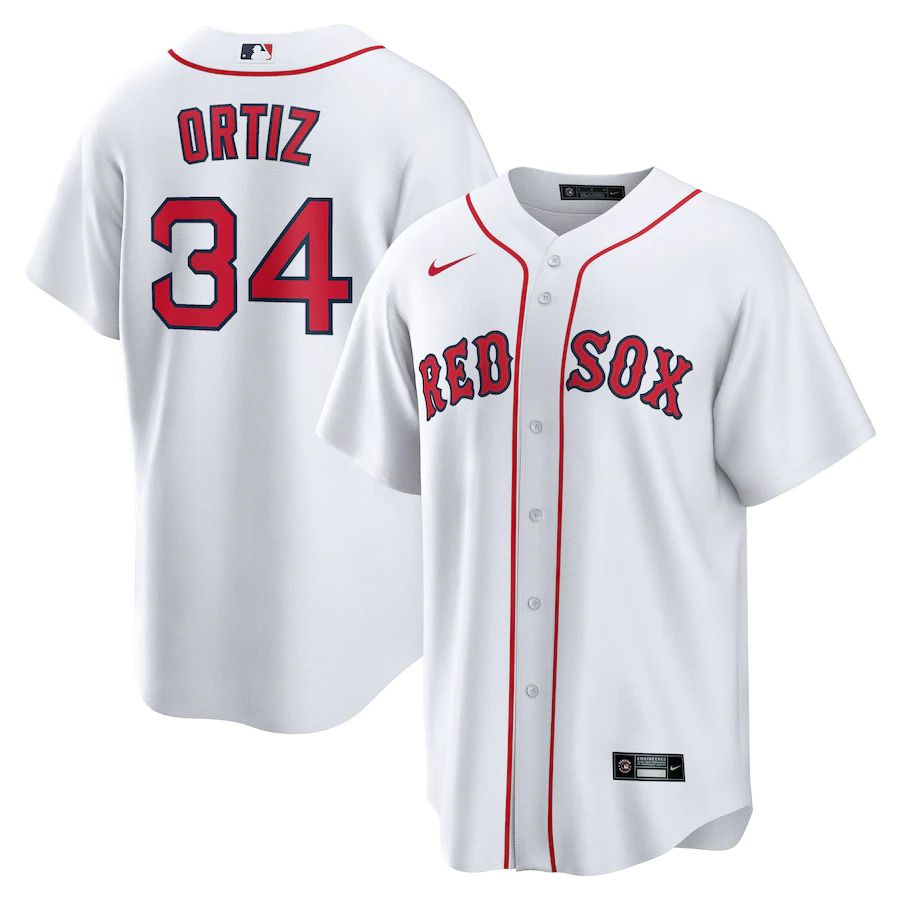 Men Boston Red Sox #34 David Ortiz Nike White Home Replica Player MLB Jersey